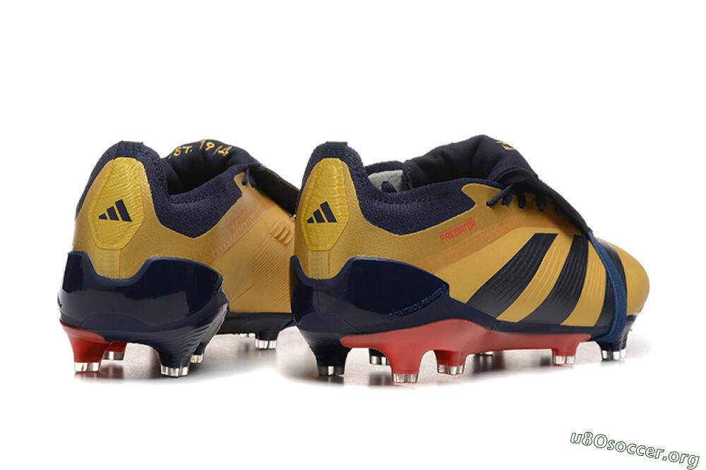 Adidas Predator Elite Foldover Tongue FG Football Boots - Gold/Blue/Red 9