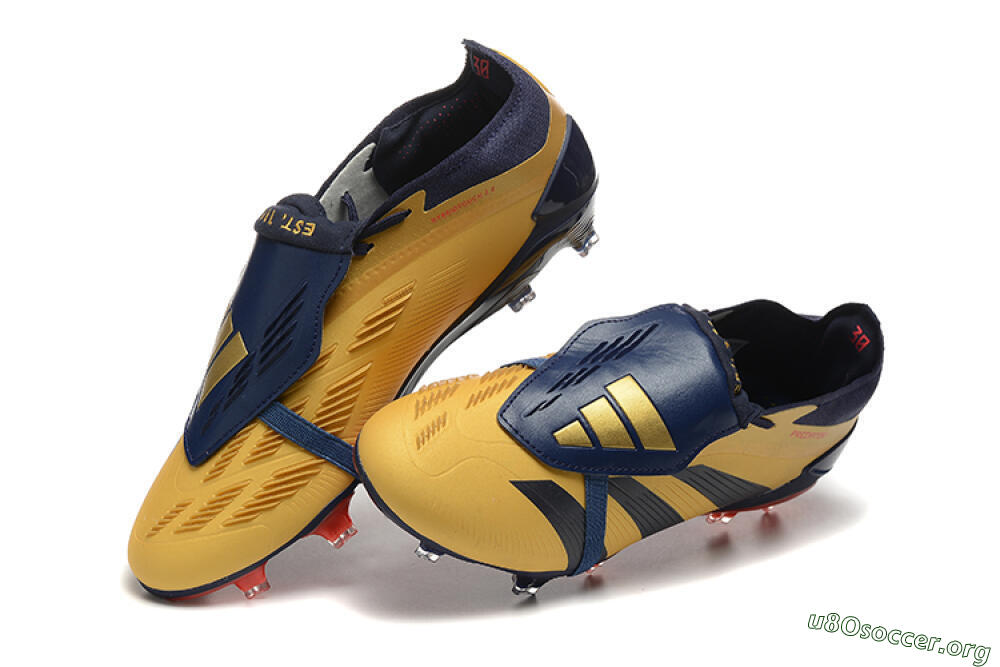 Adidas Predator Elite Foldover Tongue FG Football Boots - Gold/Blue/Red 6