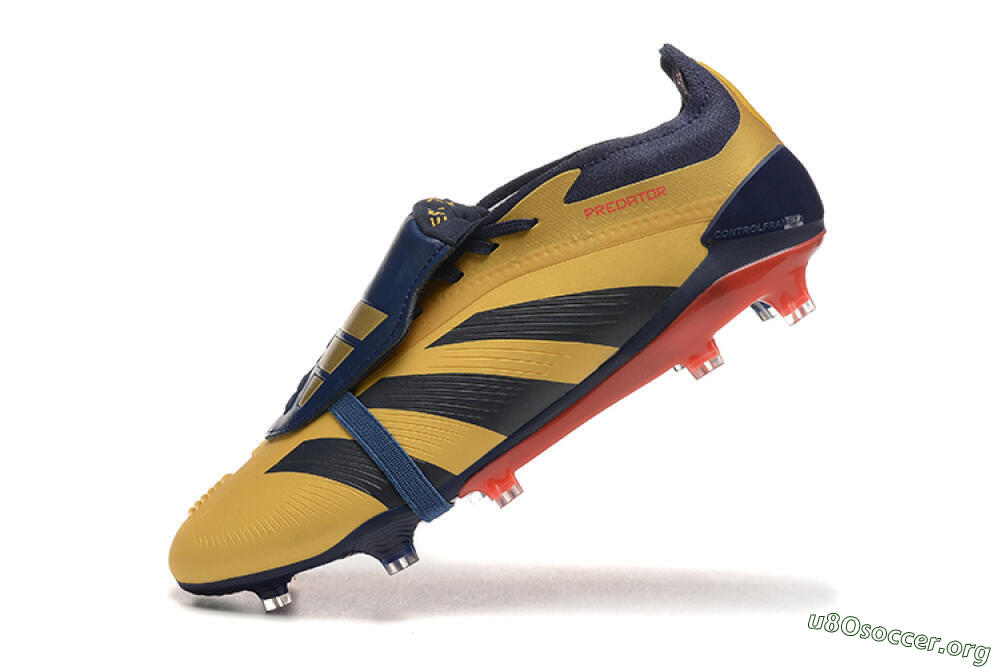 Adidas Predator Elite Foldover Tongue FG Football Boots - Gold/Blue/Red 8
