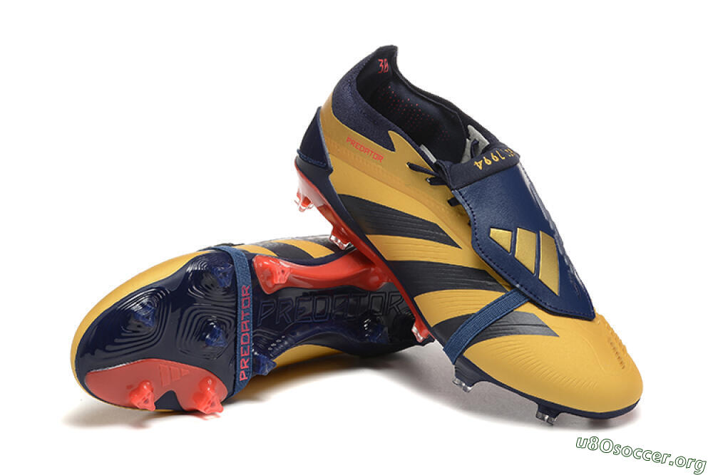 Adidas Predator Elite Foldover Tongue FG Football Boots - Gold/Blue/Red 4