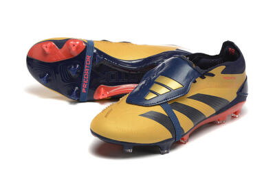 Adidas Predator Elite Foldover Tongue FG Football Boots - Gold/Blue/Red