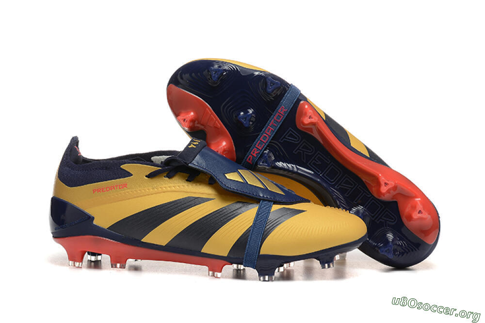Adidas Predator Elite Foldover Tongue FG Football Boots - Gold/Blue/Red 2