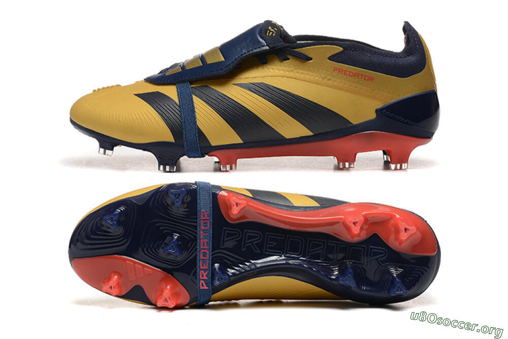 Adidas Predator Elite Foldover Tongue FG Football Boots - Gold/Blue/Red 1
