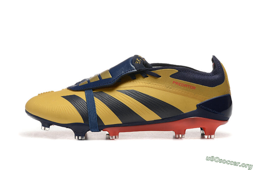 Adidas Predator Elite Foldover Tongue FG Football Boots - Gold/Blue/Red 3