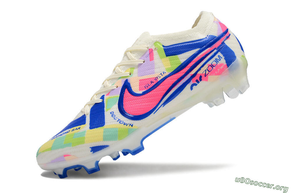 Nike Air Zoom Mercurial Vapor 15 Elite FG Football Boots - Beige/Blue/Yellow/Pink 5
