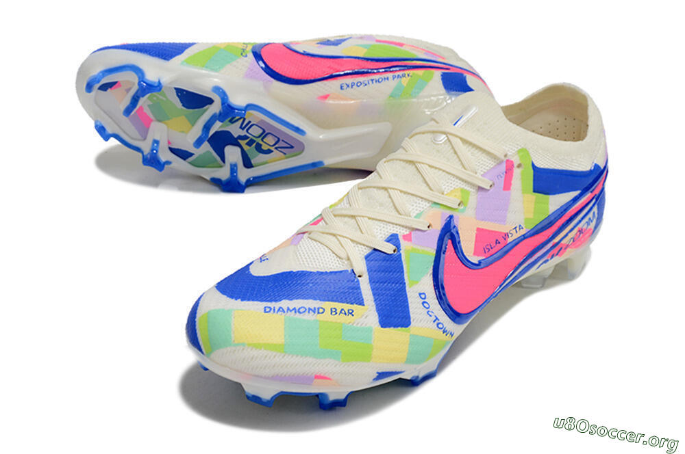 Nike Air Zoom Mercurial Vapor 15 Elite FG Football Boots - Beige/Blue/Yellow/Pink 0