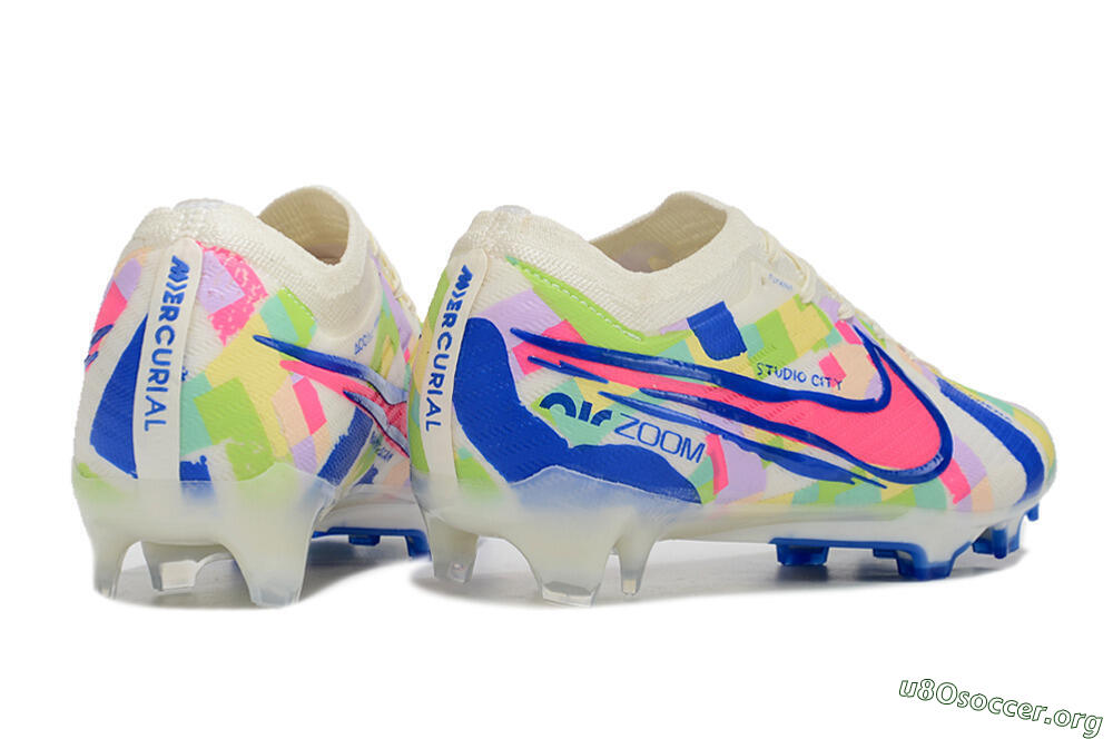 Nike Air Zoom Mercurial Vapor 15 Elite FG Football Boots - Beige/Blue/Yellow/Pink 6