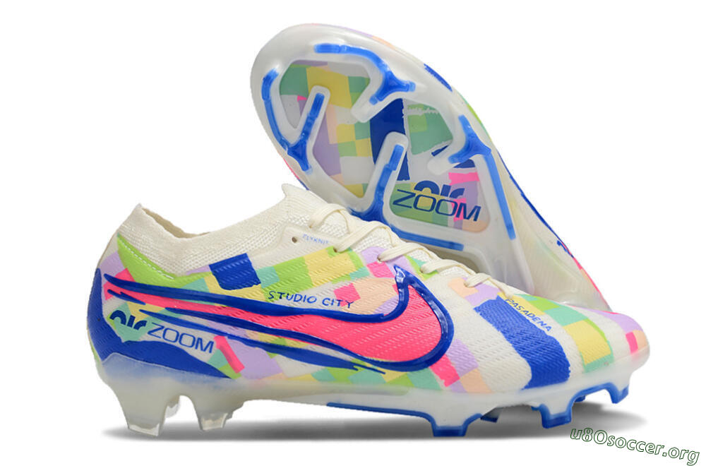 Nike Air Zoom Mercurial Vapor 15 Elite FG Football Boots - Beige/Blue/Yellow/Pink 2
