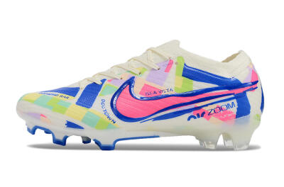 Nike Air Zoom Mercurial Vapor 15 Elite FG Football Boots - Beige/Blue/Yellow/Pink