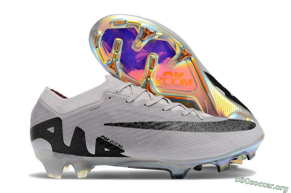 Nike Air Zoom Mercurial Vapor 15 Elite FG Football Boots - Grey/Black/Gold 2