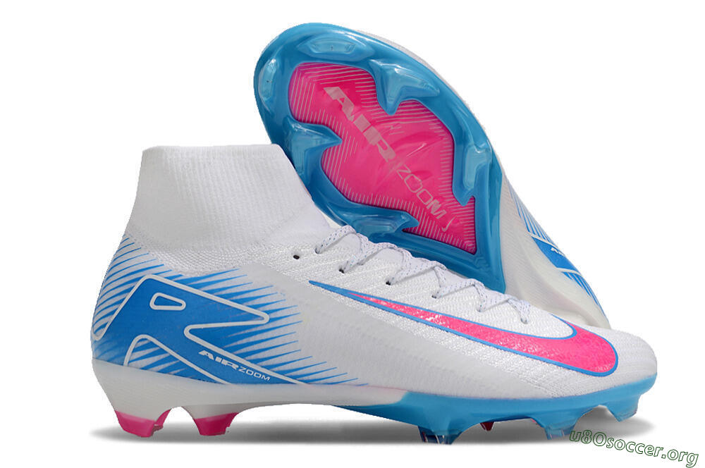 Nike Air Zoom Mercurial Superfly 10 Elite FG Football Boots - White/Pink/Blue 2