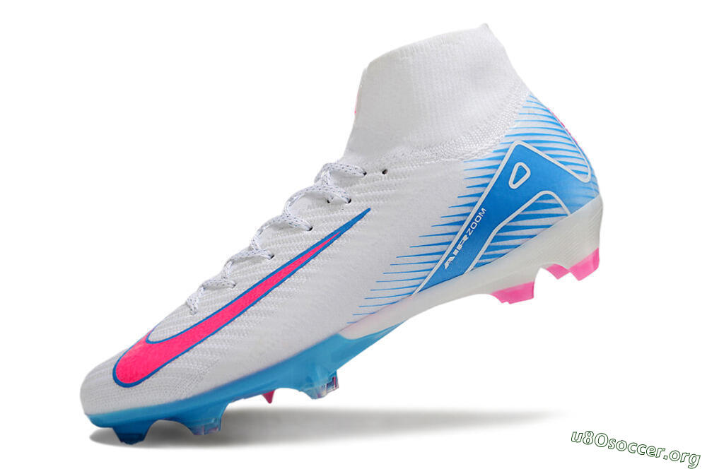 Nike Air Zoom Mercurial Superfly 10 Elite FG Football Boots - White/Pink/Blue 5