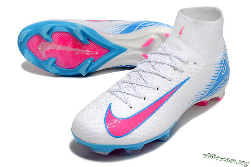 Nike Air Zoom Mercurial Superfly 10 Elite FG Football Boots - White/Pink/Blue 0
