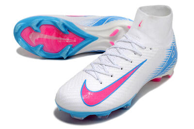 Nike Air Zoom Mercurial Superfly 10 Elite FG Football Boots - White/Pink/Blue