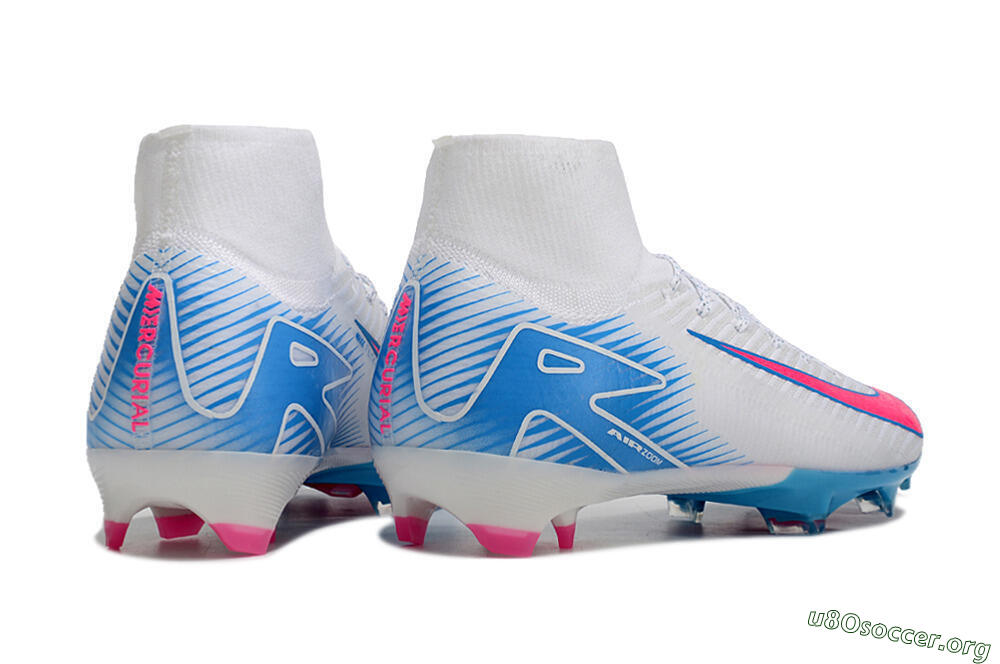 Nike Air Zoom Mercurial Superfly 10 Elite FG Football Boots - White/Pink/Blue 6
