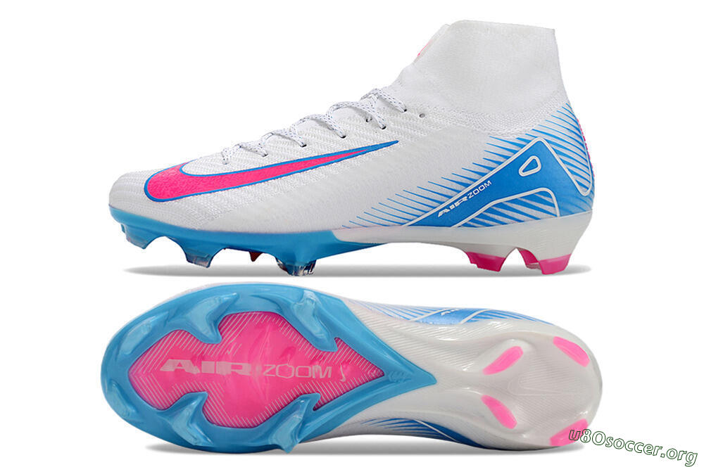 Nike Air Zoom Mercurial Superfly 10 Elite FG Football Boots - White/Pink/Blue 1