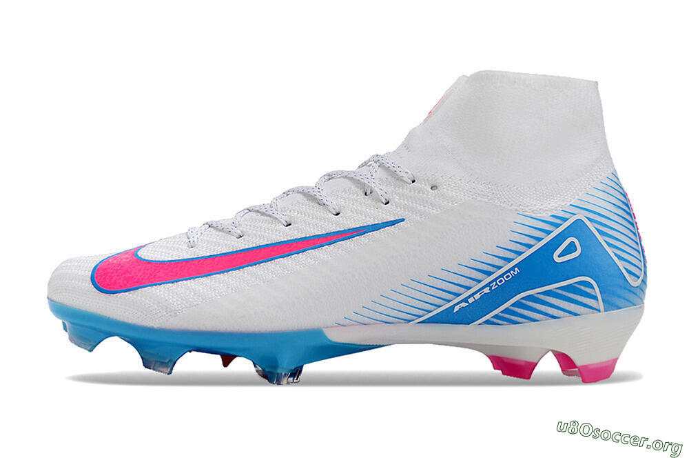 Nike Air Zoom Mercurial Superfly 10 Elite FG Football Boots - White/Pink/Blue 3