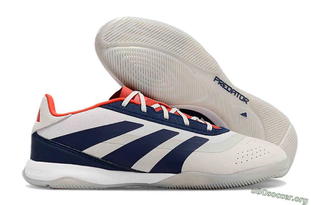 Adidas Predator 24 Elite IC Football Shoes - Grey/Blue/Red 2
