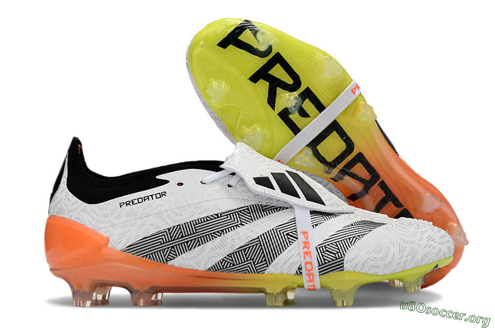 Adidas Predator Elite Foldover Tongue FG Football Boots - White/Black/Orange/Yellow 2