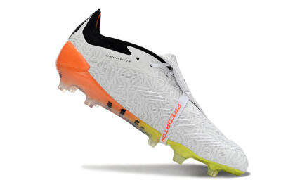 Adidas Predator Elite Foldover Tongue FG Football Boots - White/Black/Orange/Yellow