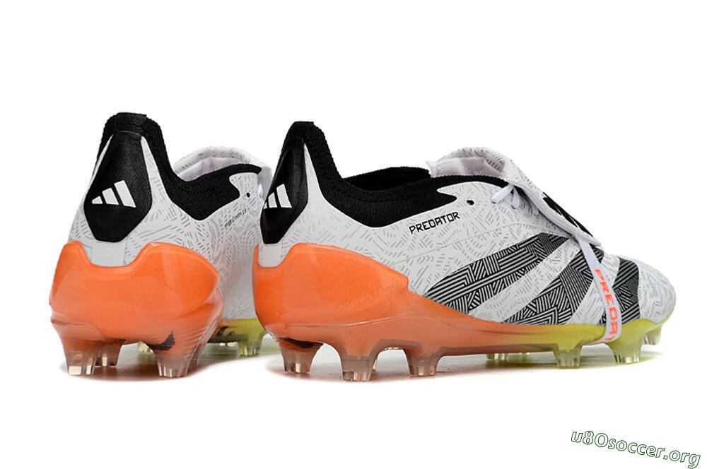 Adidas Predator Elite Foldover Tongue FG Football Boots - White/Black/Orange/Yellow 6