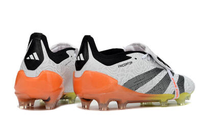 Adidas Predator Elite Foldover Tongue FG Football Boots - White/Black/Orange/Yellow