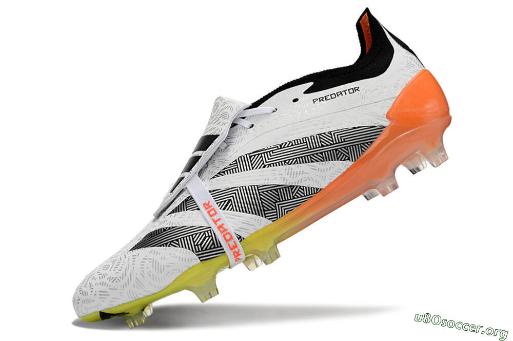 Adidas Predator Elite Foldover Tongue FG Football Boots - White/Black/Orange/Yellow 5