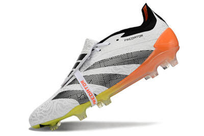 Adidas Predator Elite Foldover Tongue FG Football Boots - White/Black/Orange/Yellow