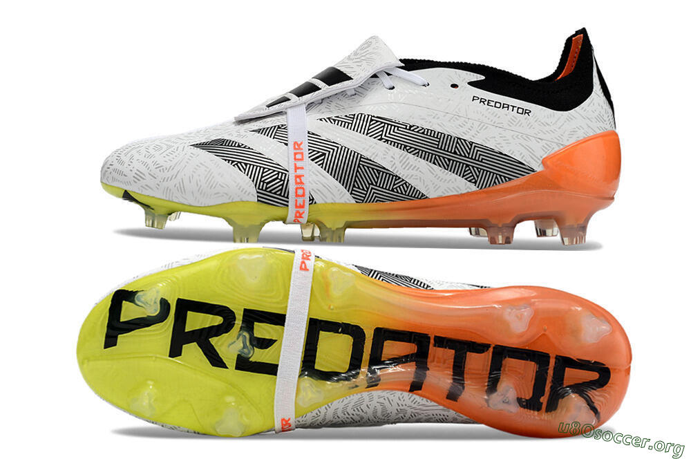 Adidas Predator Elite Foldover Tongue FG Football Boots - White/Black/Orange/Yellow 1