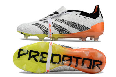 Adidas Predator Elite Foldover Tongue FG Football Boots - White/Black/Orange/Yellow
