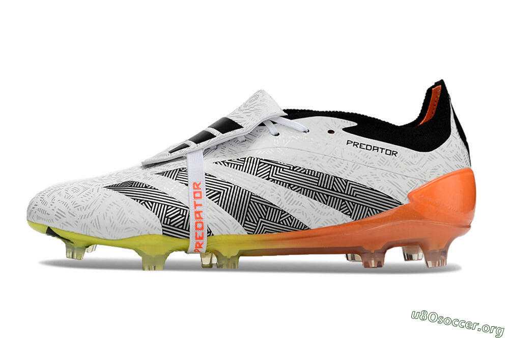 Adidas Predator Elite Foldover Tongue FG Football Boots - White/Black/Orange/Yellow 3
