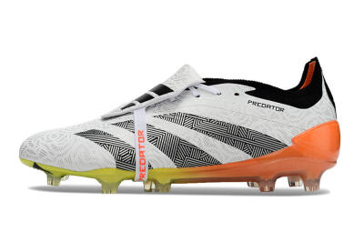 Adidas Predator Elite Foldover Tongue FG Football Boots - White/Black/Orange/Yellow
