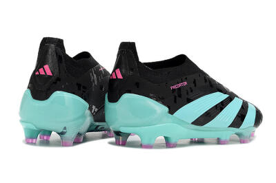 Adidas Predator+ Elite Laceless FG Football Boots - Black/Jade/Pink