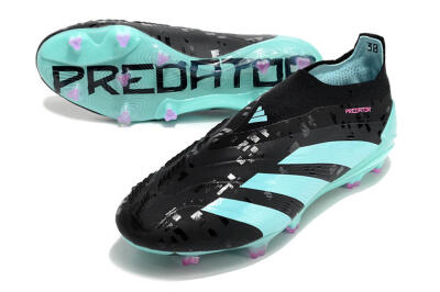 Adidas Predator+ Elite Laceless FG Football Boots - Black/Jade/Pink