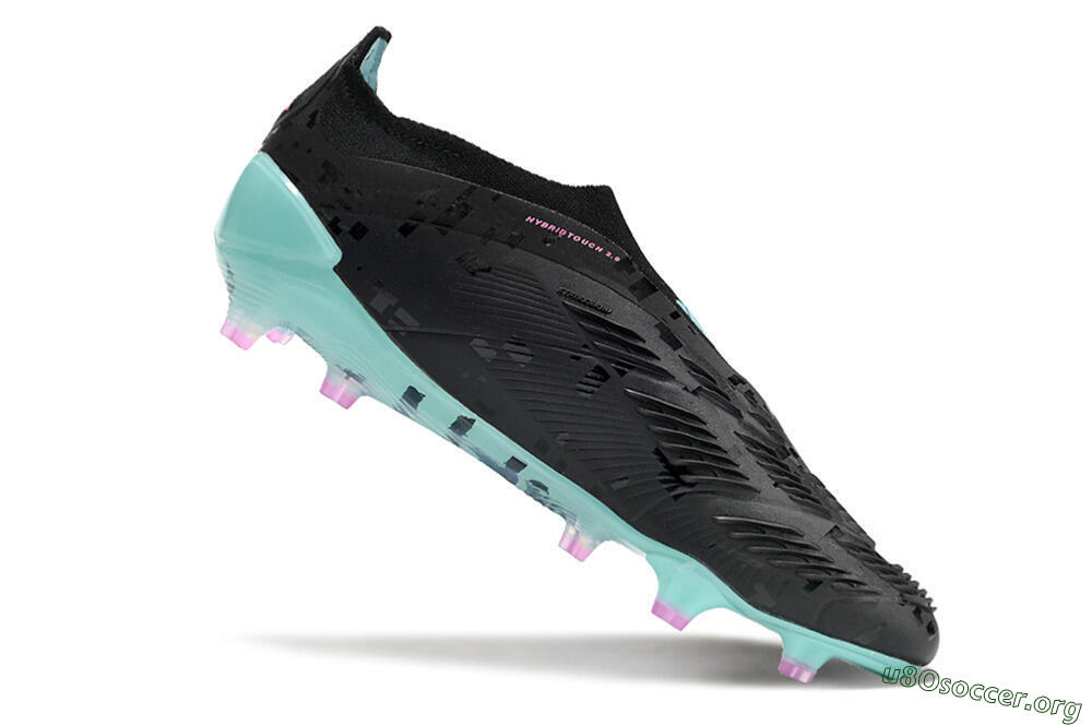 Adidas Predator+ Elite Laceless FG Football Boots - Black/Jade/Pink 4