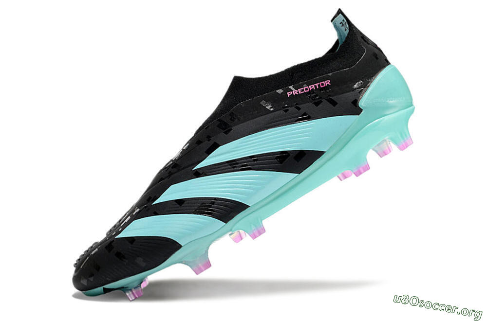 Adidas Predator+ Elite Laceless FG Football Boots - Black/Jade/Pink 5
