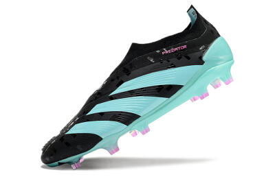 Adidas Predator+ Elite Laceless FG Football Boots - Black/Jade/Pink
