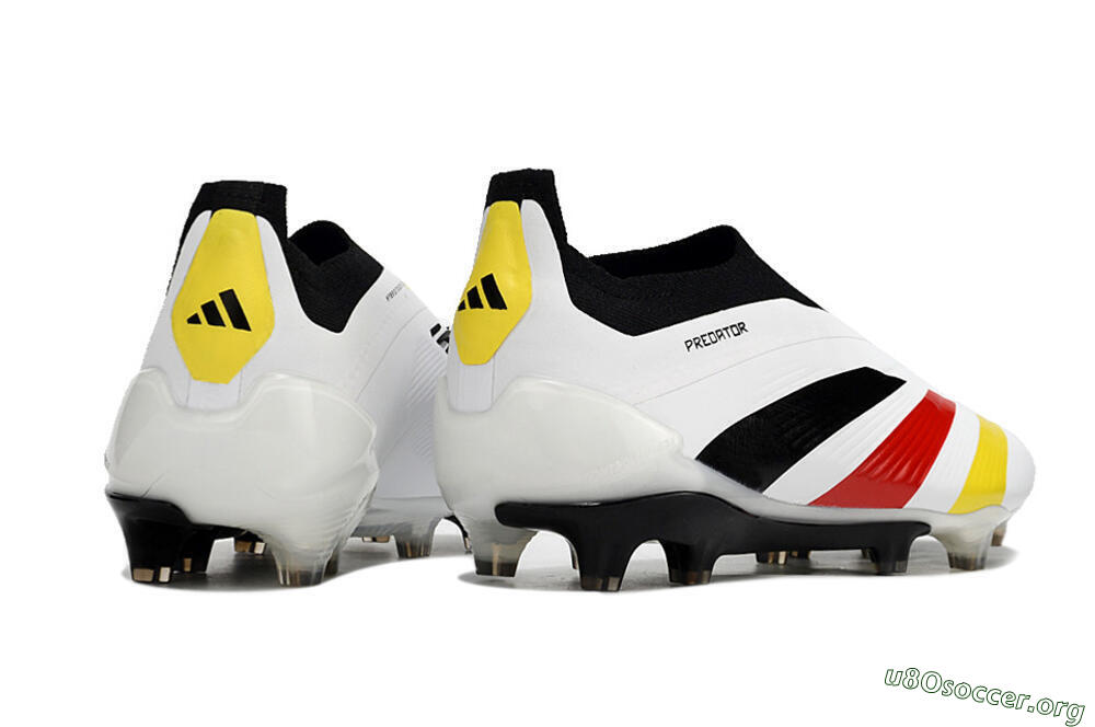 Adidas Predator+ Elite Laceless FG Football Boots - White/Yellow/Red/Black 6
