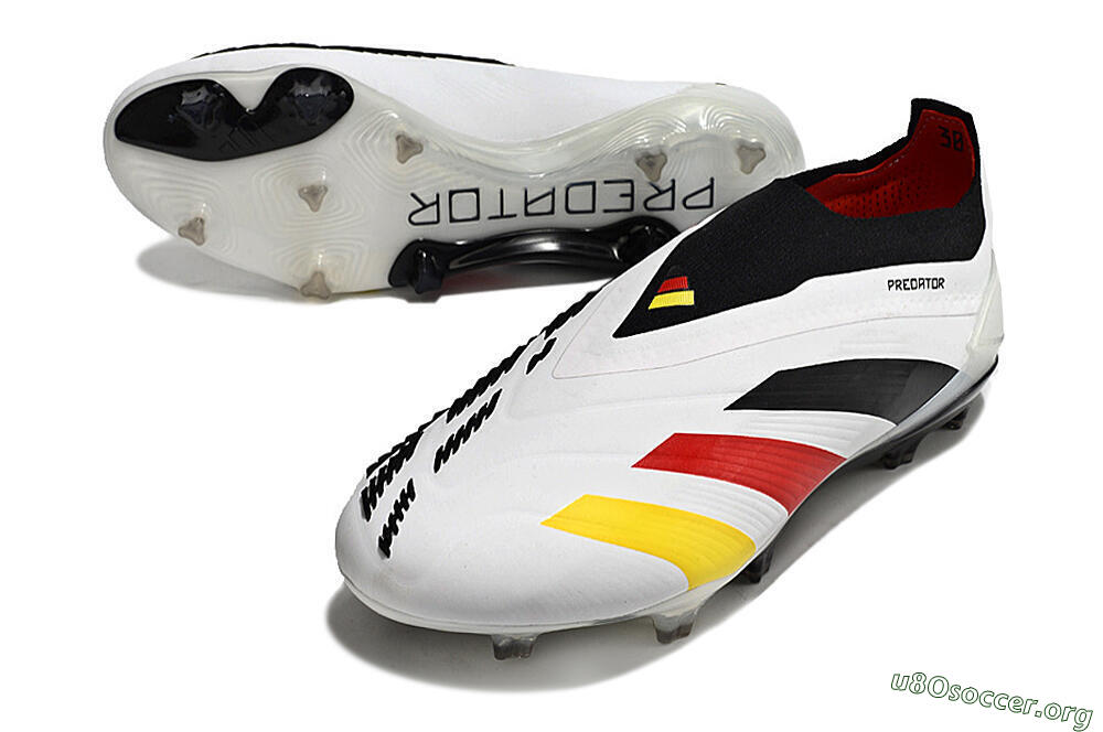 Adidas Predator+ Elite Laceless FG Football Boots - White/Yellow/Red/Black 0