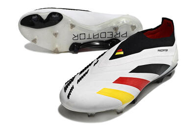Adidas Predator+ Elite Laceless FG Football Boots - White/Yellow/Red/Black
