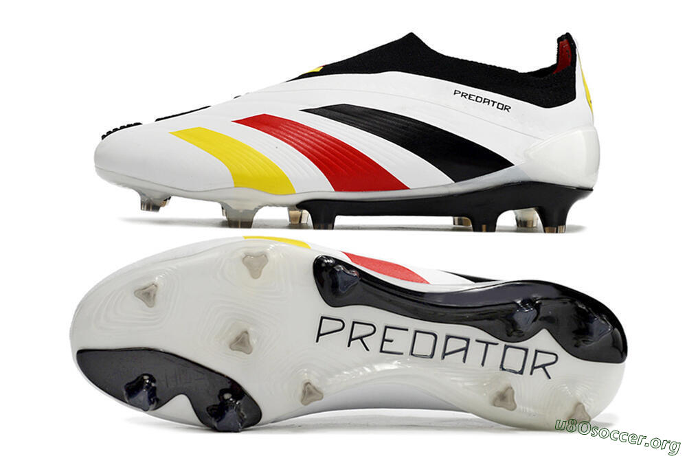 Adidas Predator+ Elite Laceless FG Football Boots - White/Yellow/Red/Black 1