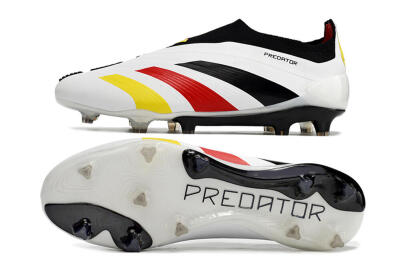Adidas Predator+ Elite Laceless FG Football Boots - White/Yellow/Red/Black