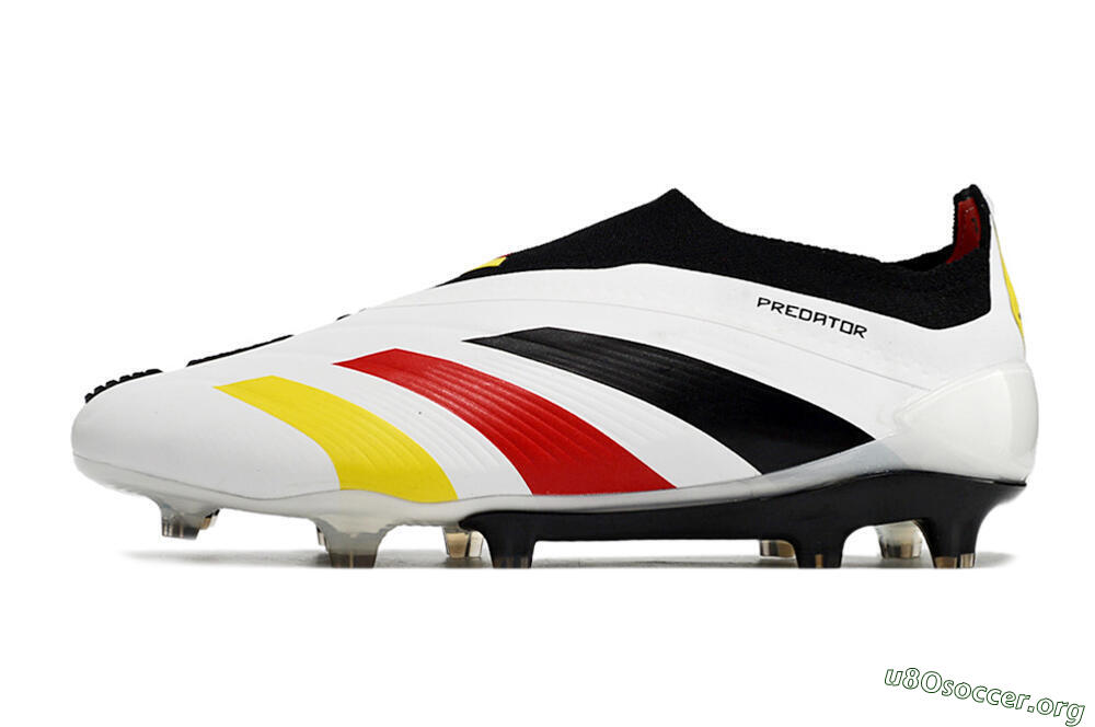 Adidas Predator+ Elite Laceless FG Football Boots - White/Yellow/Red/Black 3