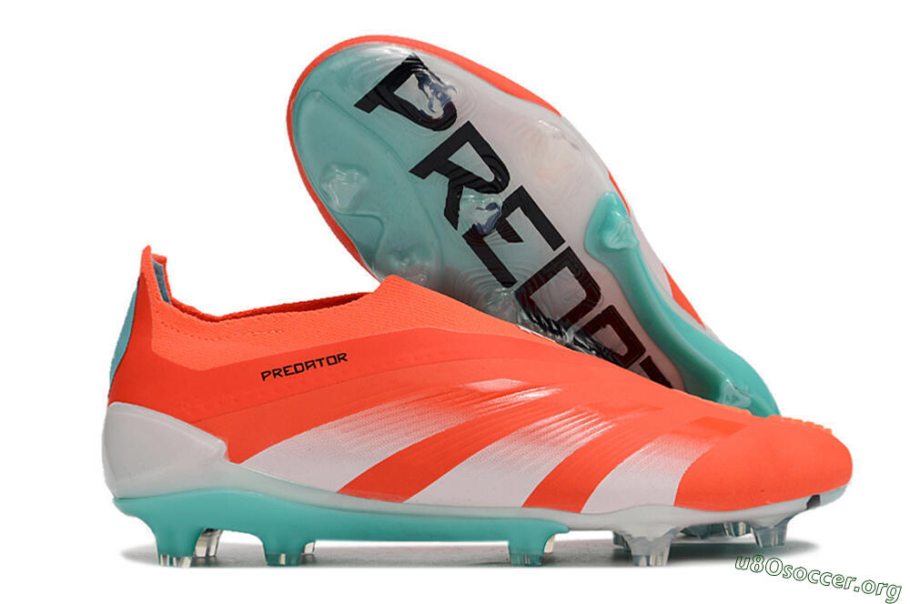 Adidas Predator+ Elite Laceless FG Football Boots - Red/White/Jade 2