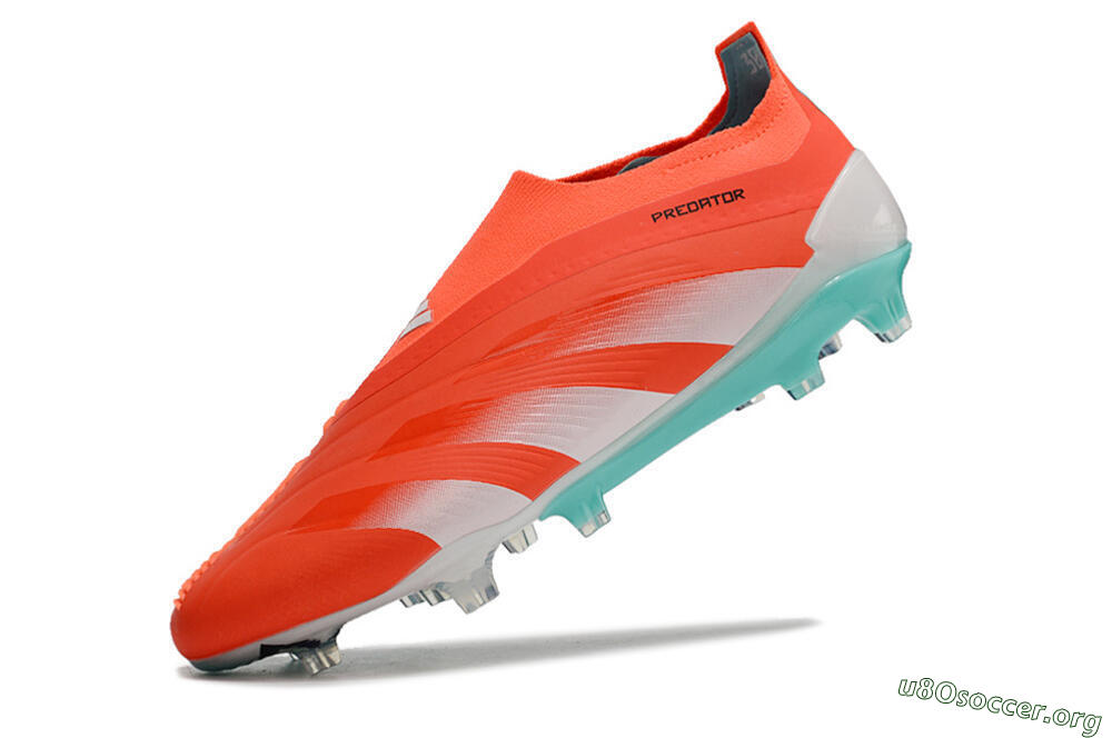 Adidas Predator+ Elite Laceless FG Football Boots - Red/White/Jade 5