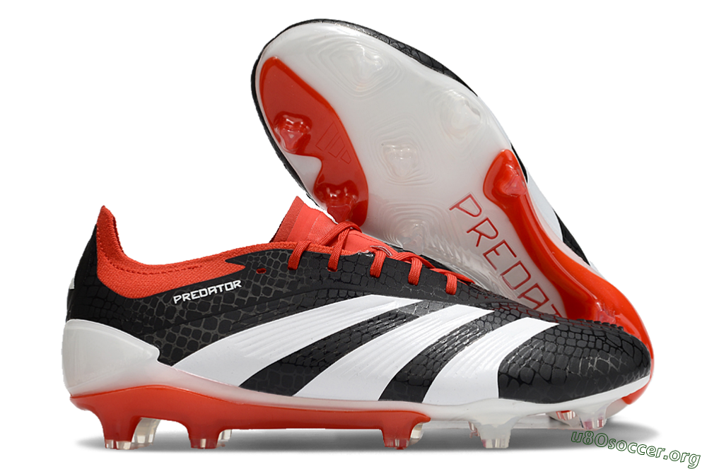 Adidas Predator Elite FG Football Boots - Black/White/Red 2