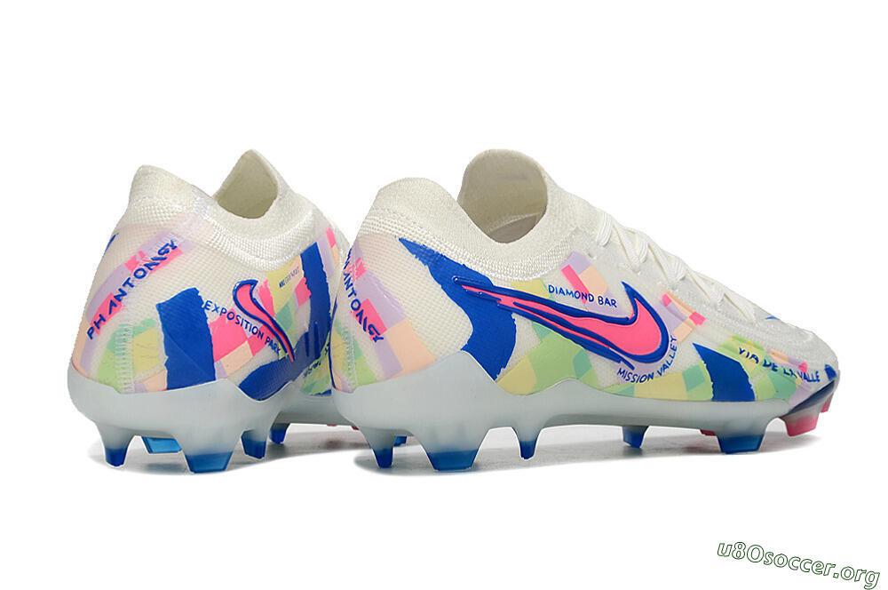 Nike Phantom Luna Elite NU FG Football Boots - Beige/Blue/Yellow/Pink 6