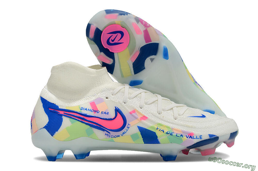Nike Phantom Luna Elite NU FG Football Boots - Beige/Blue/Yellow/Pink 2