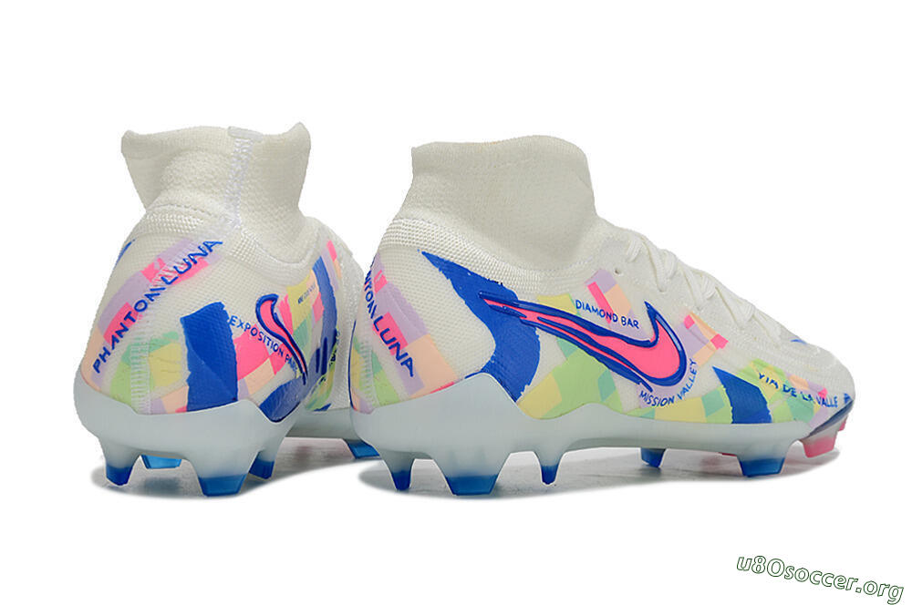 Nike Phantom Luna Elite NU FG Football Boots - Beige/Blue/Yellow/Pink 6
