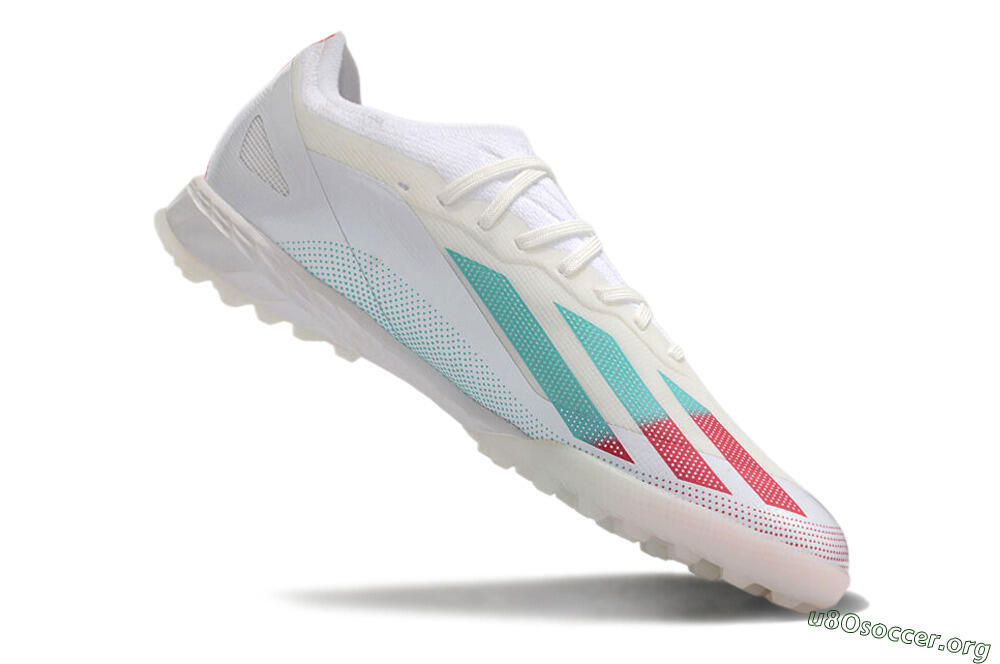 Adidas X Crazyfast.1 TF Football Shoes - White/Red/Jade 4